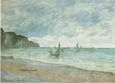 Łodzie rybackie przed klifami Pourville W786 - Monet