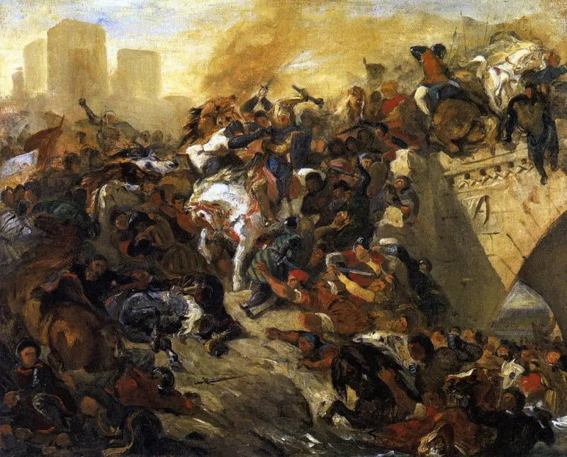 Bitwa pod Taillebourg wygrana przez świętego Ludwika - Eugène Delacroix