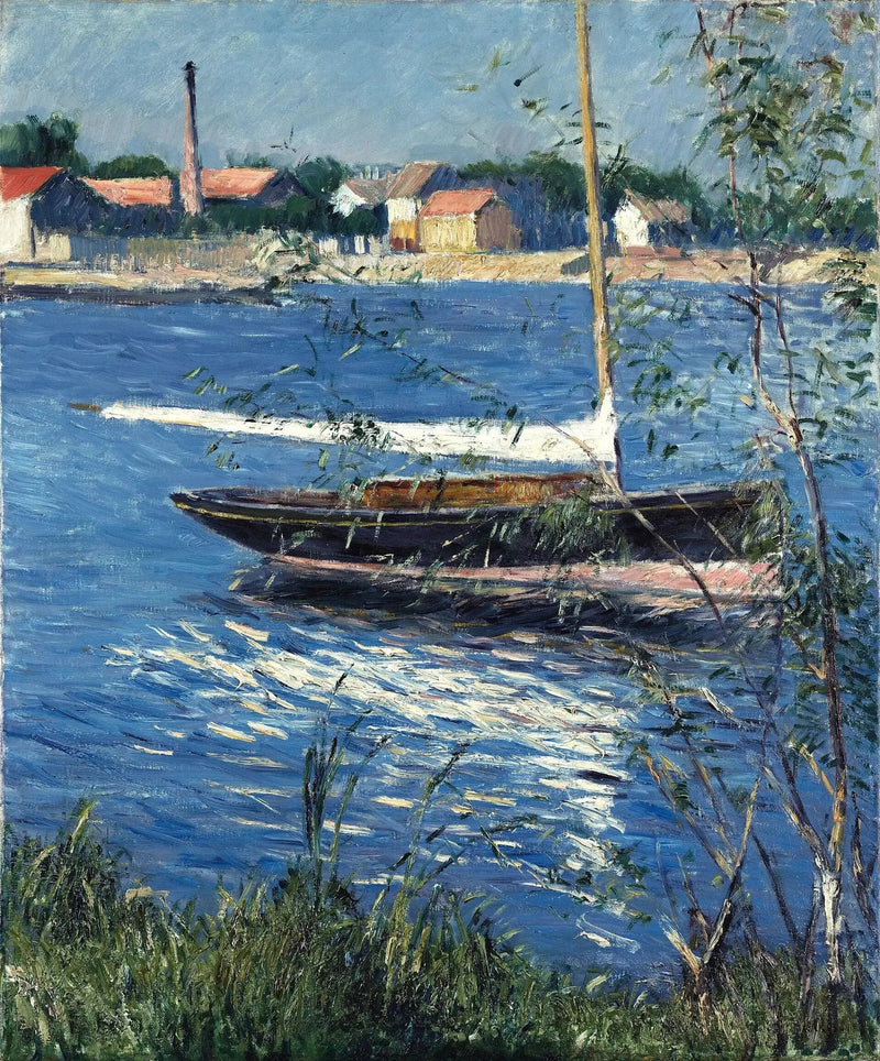 Statek na kotwicy na Sekwanie w Argenteuil - Gustave Caillebotte