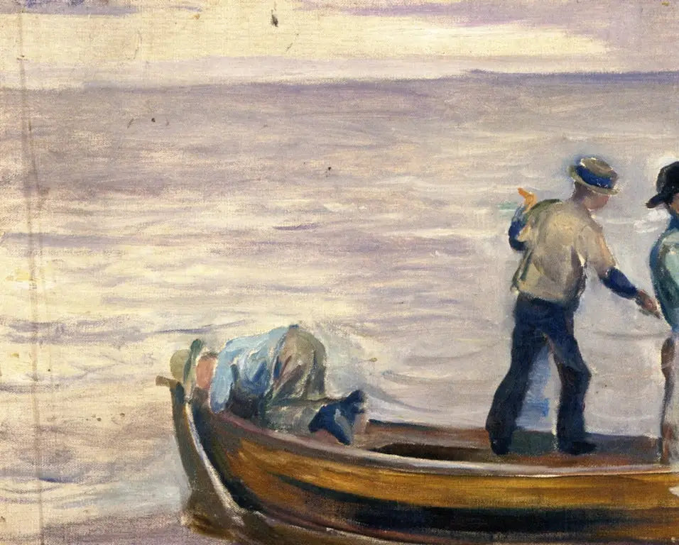 Bateau avec trois garçons - Edvard Munch image 1 copie de tableau peinte à la main
