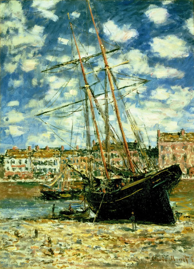 Łódź leżąca przy odpływie - Claude Monet