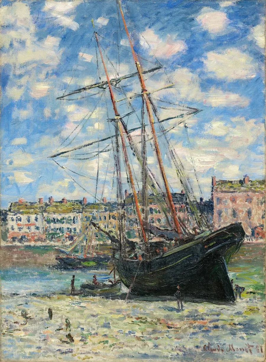 Łódź utknęła podczas odpływu W644 - Claude Monet
