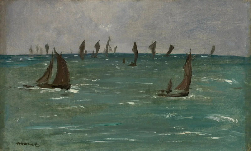 Statki w Berck-sur-Mer - Édouard Manet