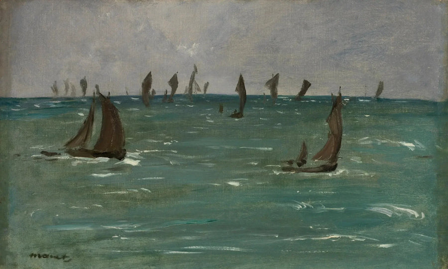 Statki w Berck-sur-Mer - Édouard Manet