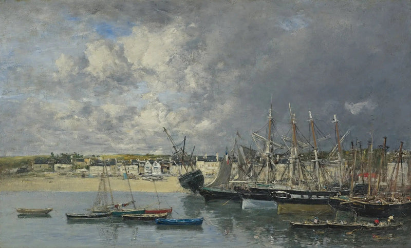 Statki na kotwicy w porcie, Portrieux - Eugène Boudin