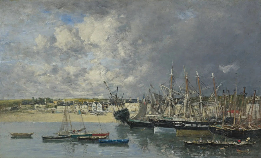Statki na kotwicy w porcie, Portrieux - Eugène Boudin