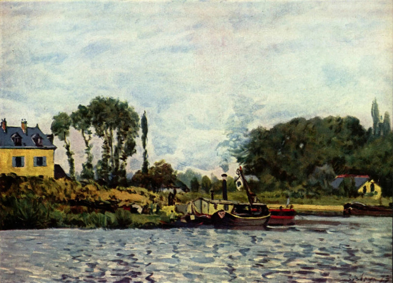 Statki przy śluzie w Bougival - Alfred Sisley