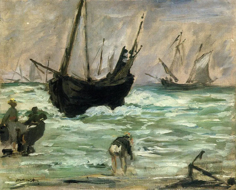 Statki abordujące - Édouard Manet