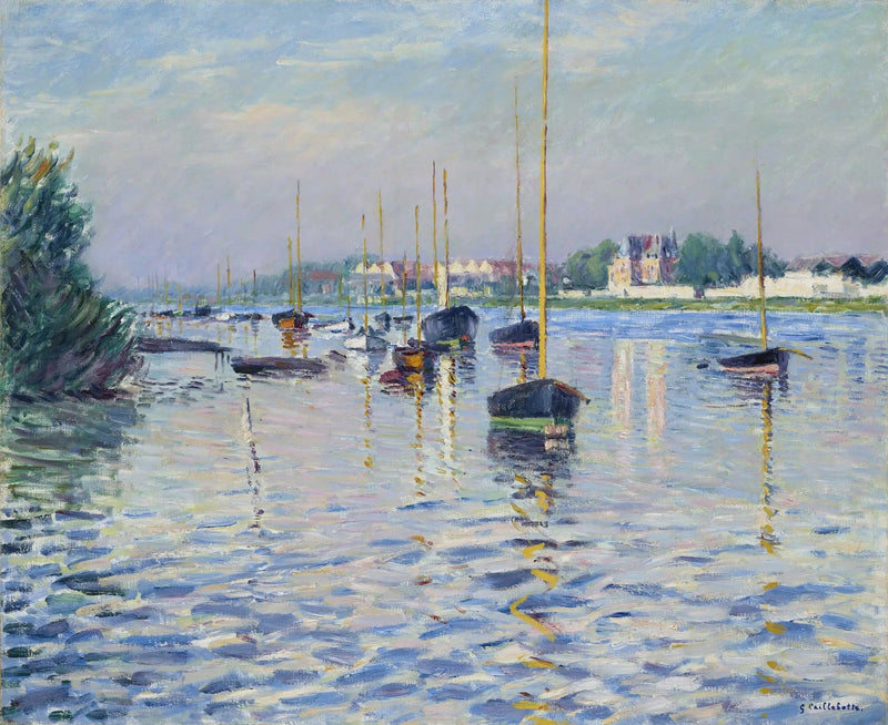 Statki na kotwicy na Sekwanie w Argenteuil - Gustave Caillebotte
