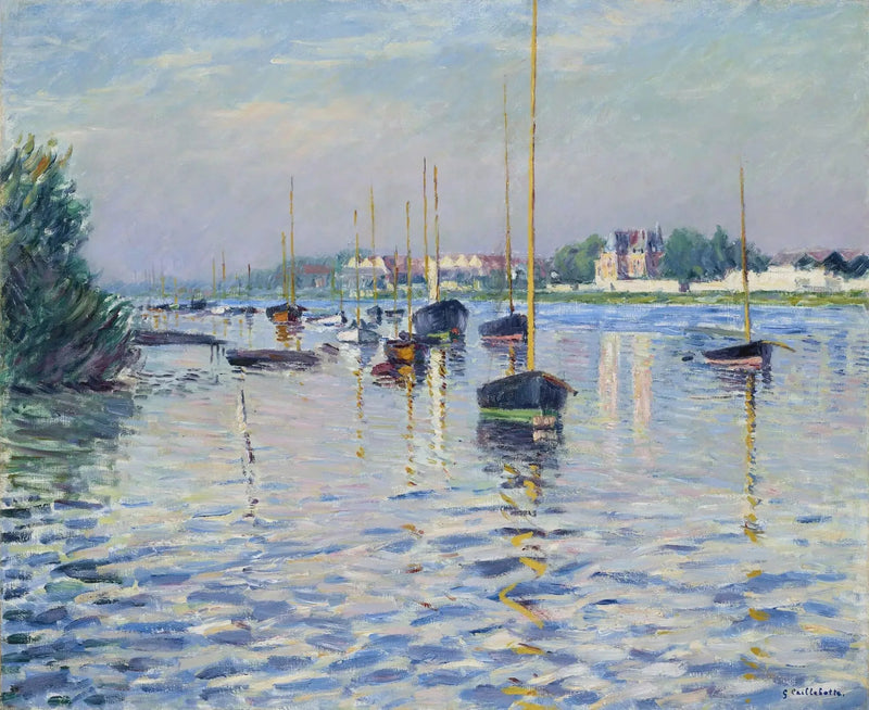 Statki na kotwicy na Sekwanie w Argenteuil - Gustave Caillebotte