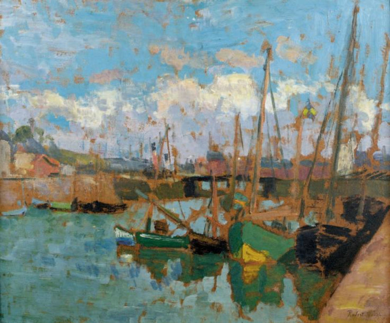 Statki w porcie - Robert Antoine Pinchon