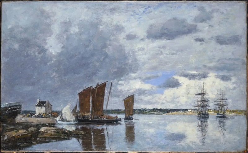 Łodzie rybackie w Kerhor - Eugène Boudin