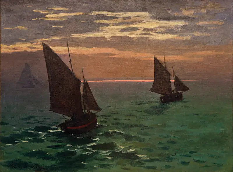 Łodzie rybackie na morzu - Claude Monet