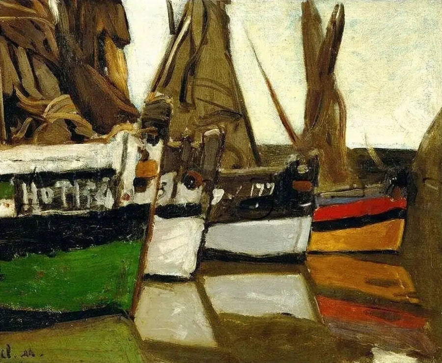 Łodzie rybackie, Honfleur W74 - Claude Monet
