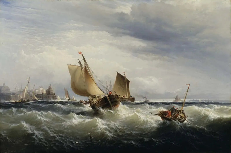 Łodzie wędkarskie zbliżające się do wiatru - Edward Moran