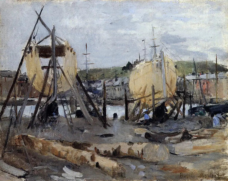 Statki w budowie - Berthe Morisot