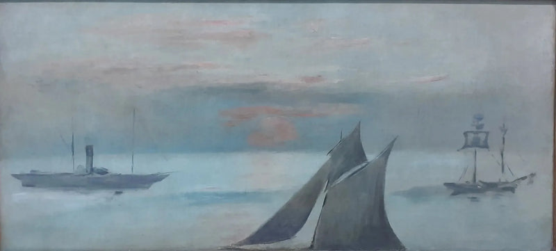 Statki na morzu, zachód słońca (Édouard Manet) - Édouard Manet