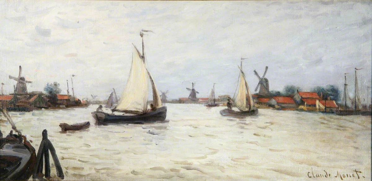 Bateaux en Hollande, près de Zaandam W173 par Claude Monet, Glynn Vivian Art Gallery