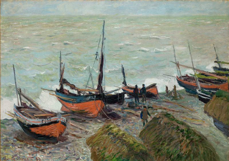 Łodzie rybackie w Étretat W823 - Claude Monet
