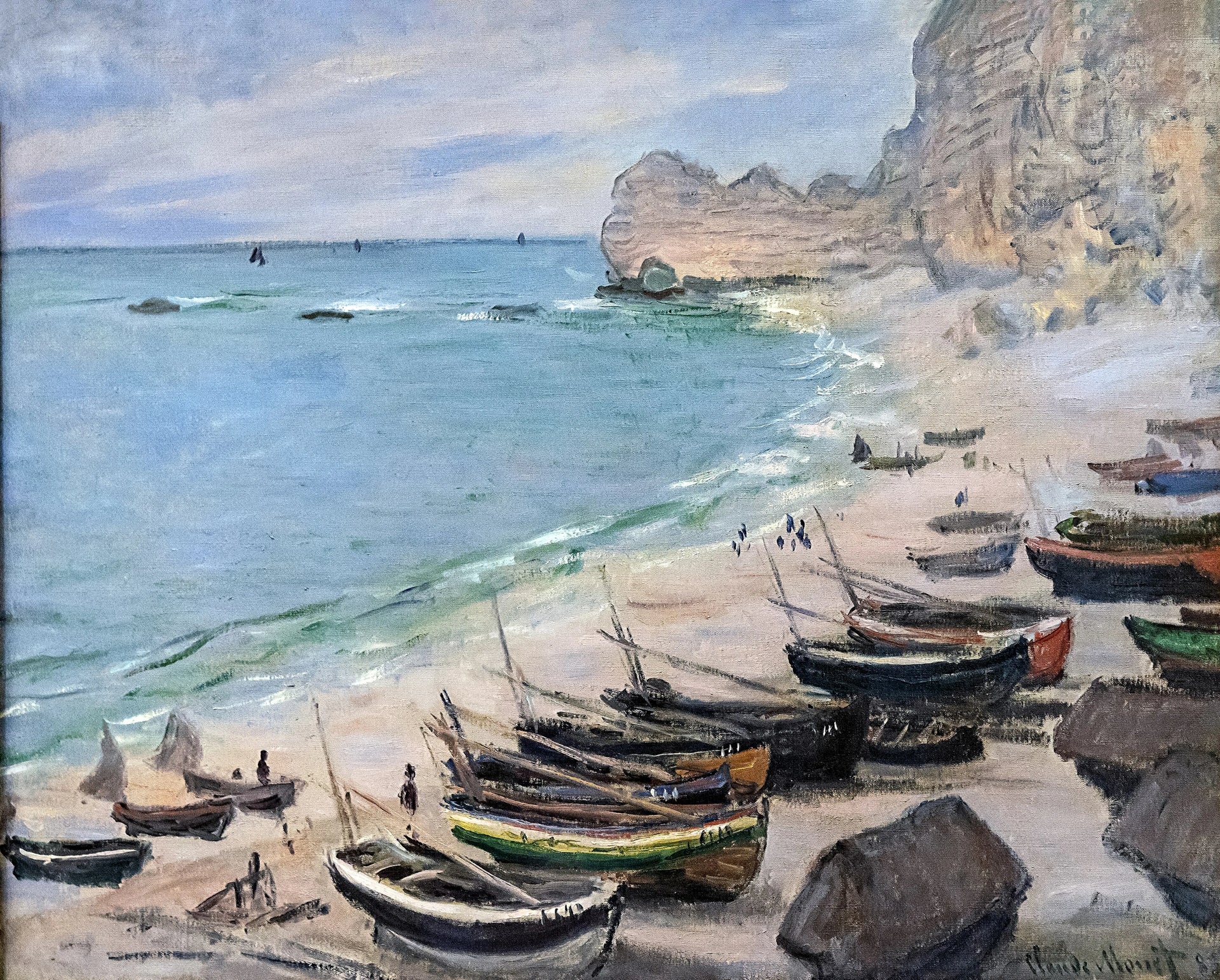 Bateaux sur la plage à Étretat W829 de Claude Monet – Fondation Bemberg 2077