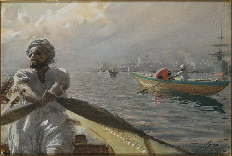 Turecki łódź w porcie Konstantynopola - Anders Zorn