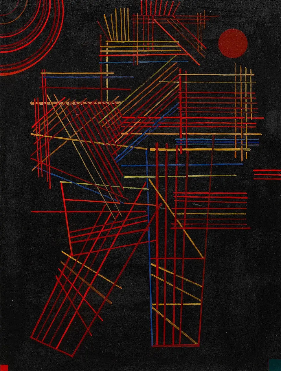 Reproduction du tableau « Bâtons colorés - Vassily Kandinsky » par Alpha Reproduction en peinture à l’huile