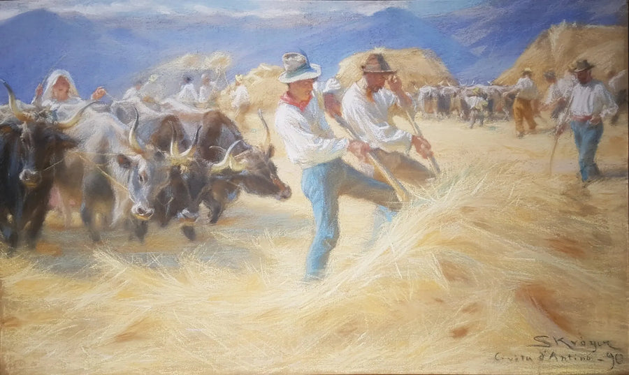 Młyn w Civita d'Antino. Pastel - Peder Severin Krøyer