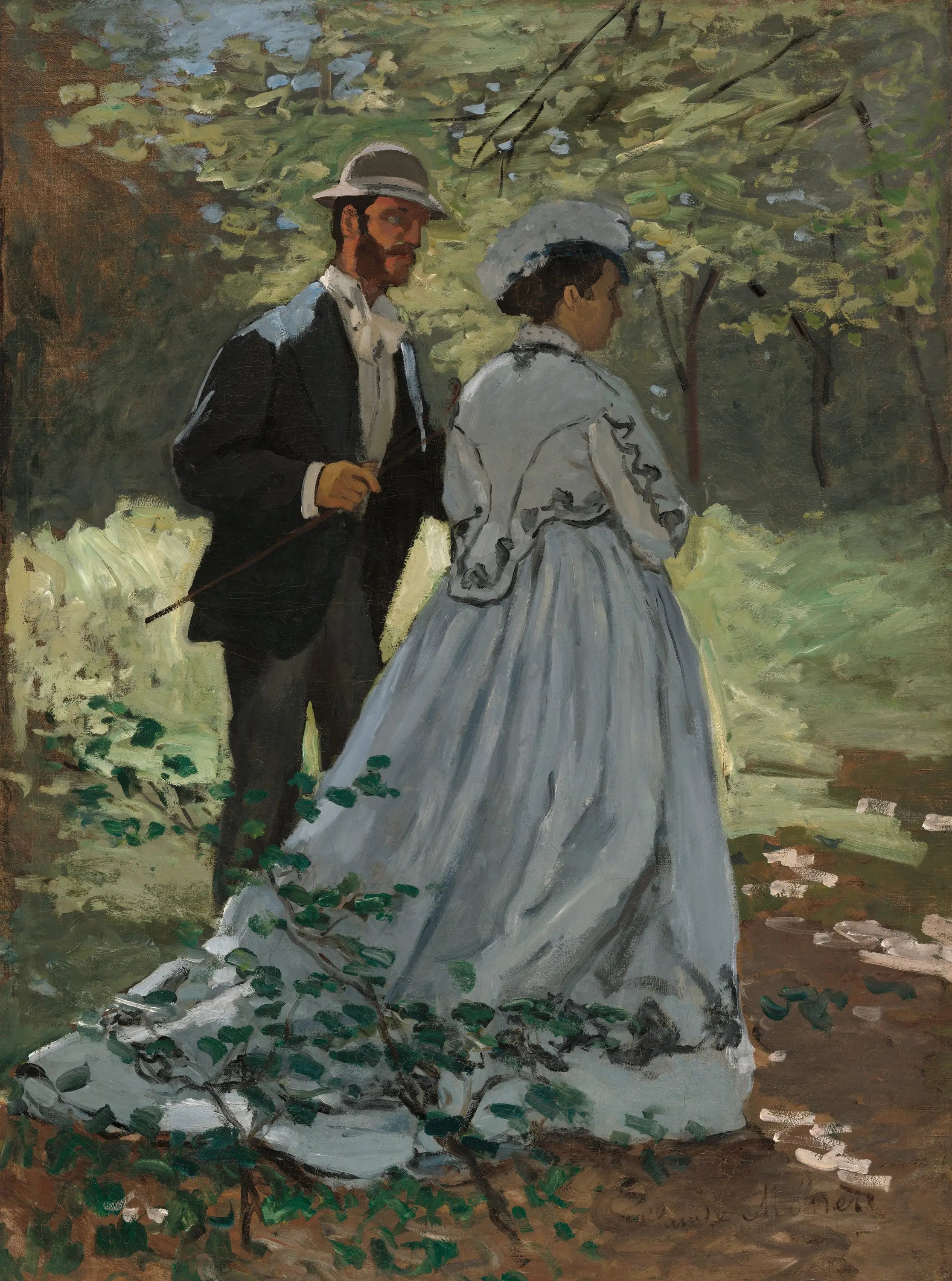 Reproduction du tableau « Bazille and Camille (Study for "Déjeuner sur l'Herbe") - Claude Monet » par Alpha Reproduction en peinture à l’huile