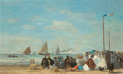 🏖️ Scena plażowa w Trouville – Eugène Boudin (1863)