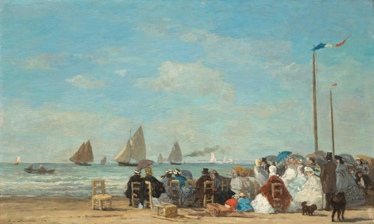 🏖️ Scena plażowa w Trouville – Eugène Boudin (1863)