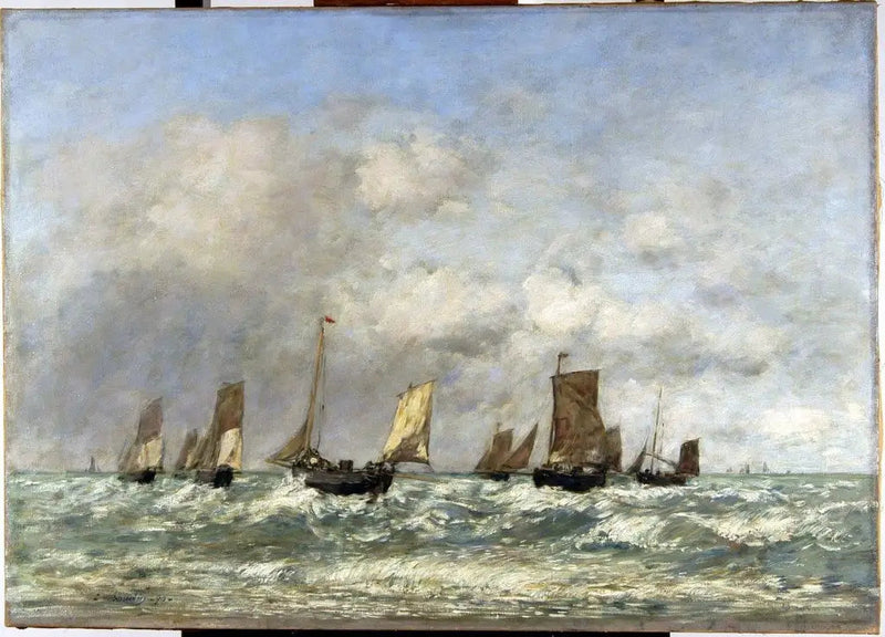 Berck: odejście łodzi - Eugène Boudin