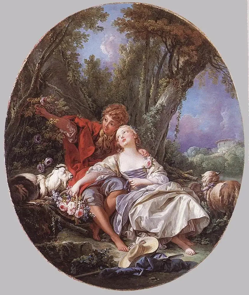 Baran i owca w spoczynku - François Boucher