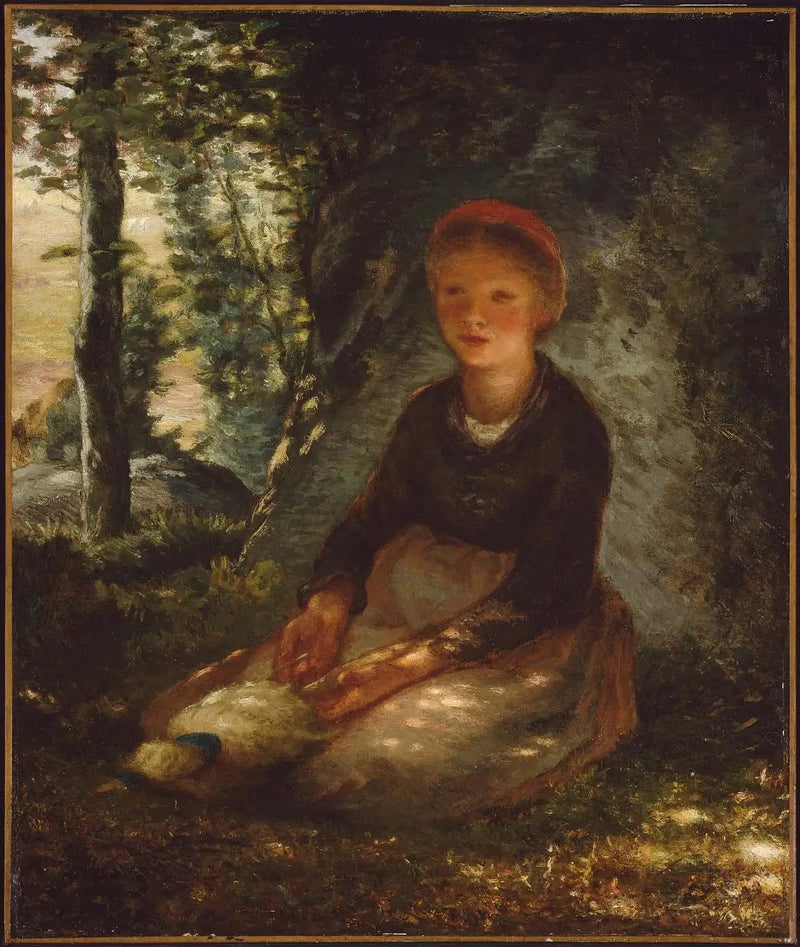 Siedząca bergère w cieniu - Jean-François Millet