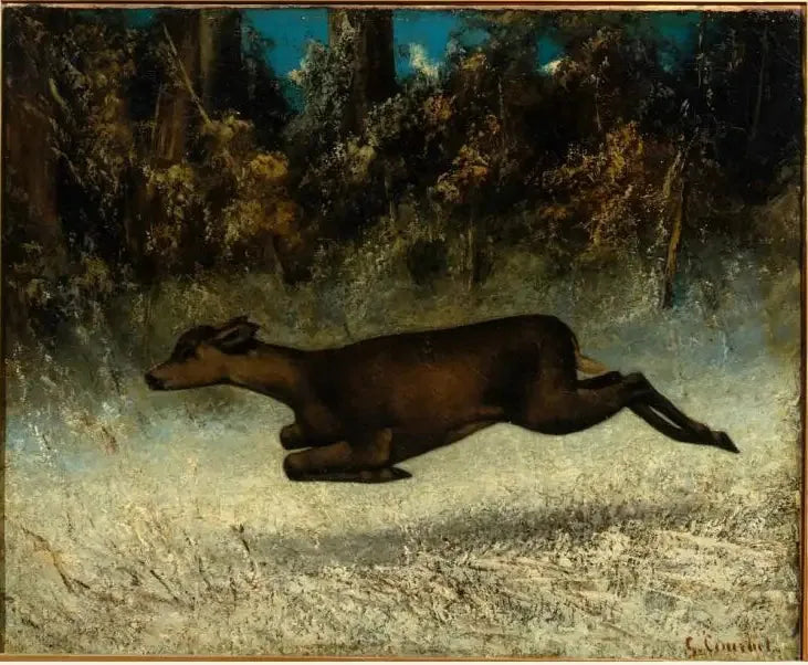Biche courant - Gustave Courbet image 1 reproduction artisanale de tableau