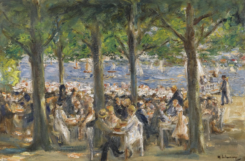 Biergarten nad Hawelą pod drzewami - Max Liebermann