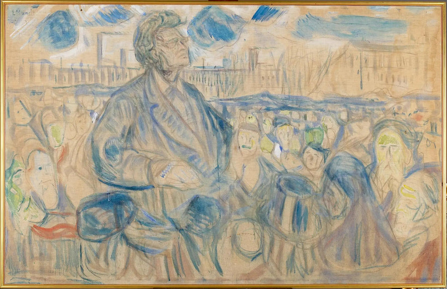 Bjørnstjerne Bjørnson zwracający się do ludu - Edvard Munch