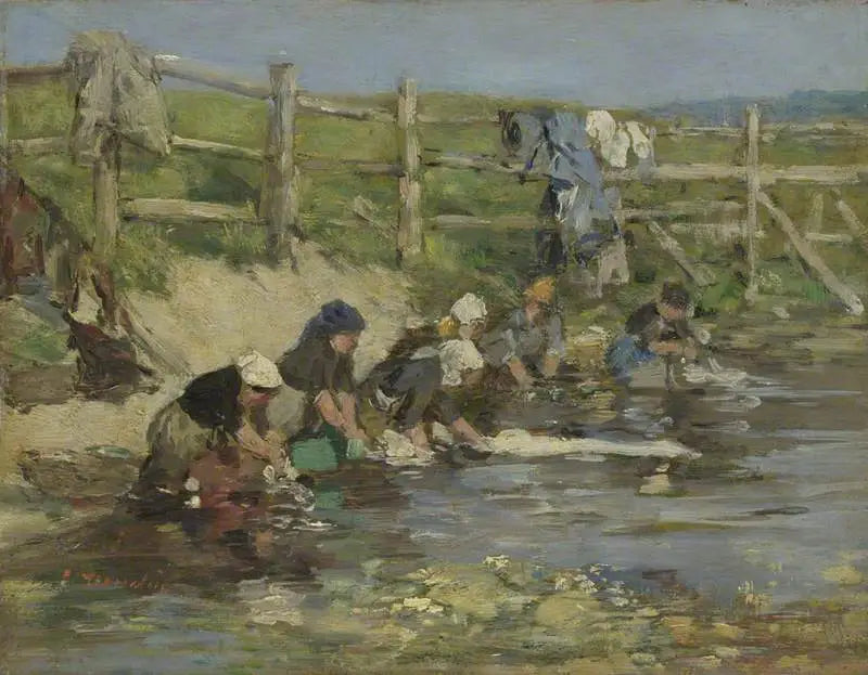 Praczki nad strumieniem - Eugène Boudin