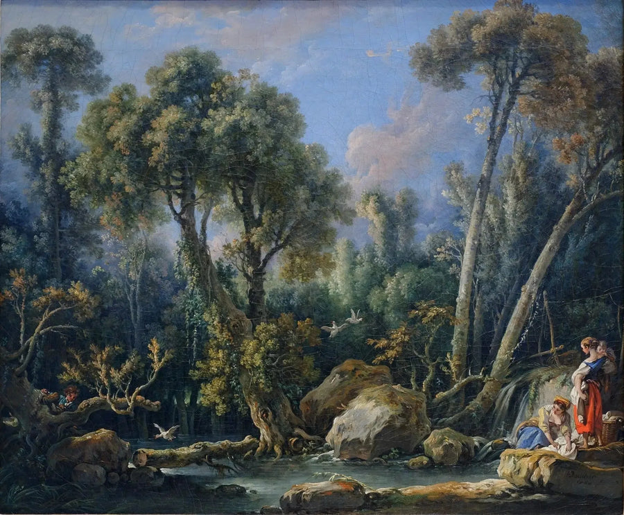 Pralniarki na tle krajobrazu - François Boucher