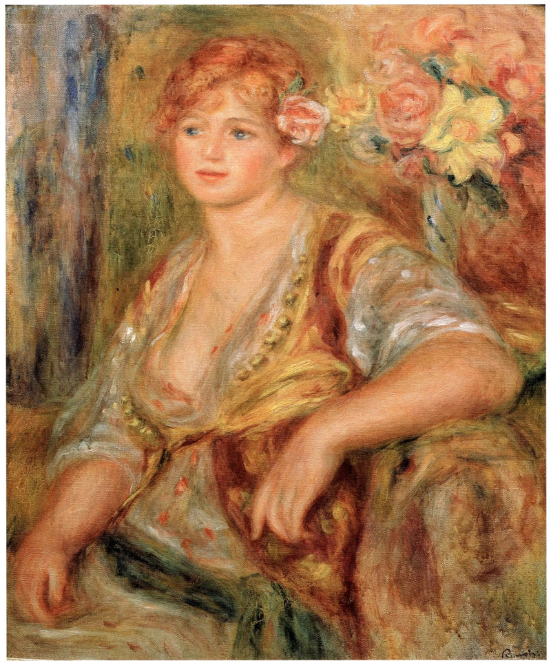Blondynka z różą - Pierre-Auguste Renoir