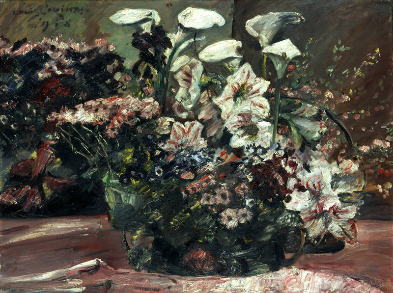 Blumenkorb mit Amaryllis und Kalla - Lovis Corinth