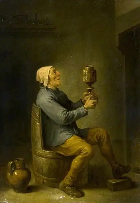 Boer siedzący na krześle beczkowym - David Teniers Młodszy