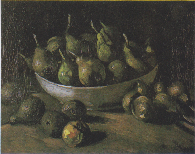 Martwa natura z kamienną miską i gruszkami - Vincent van Gogh