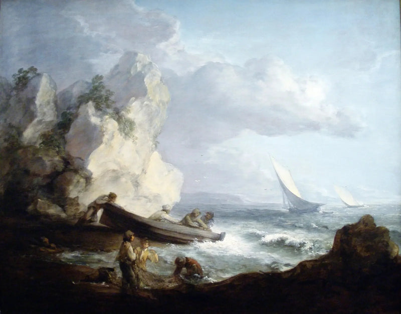 Wybrzeże z rybakami - Thomas Gainsborough