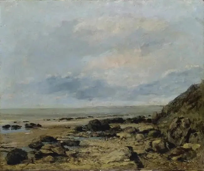 Wybrzeże z skałami - Gustave Courbet
