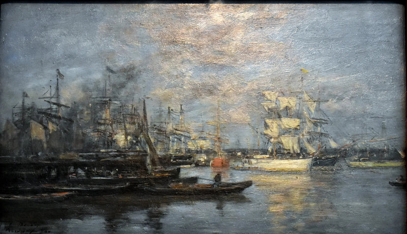 Bordeaux. Biała zasłona. Efekt wieczoru - Eugène Boudin
