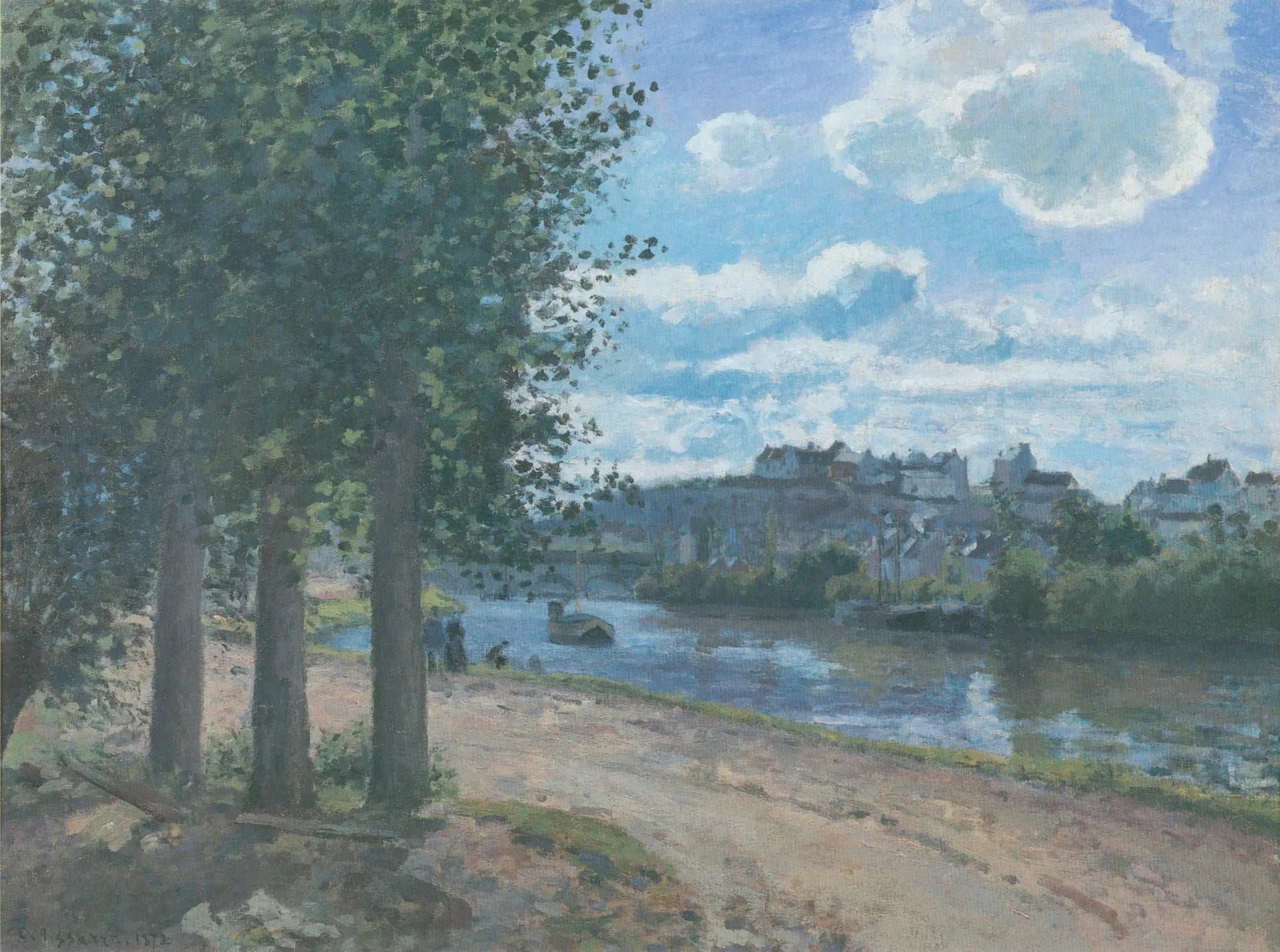 Bords de l'Oise, Pontoise - Camille Pissarro image 1 tableau peint à l’huile sur toile