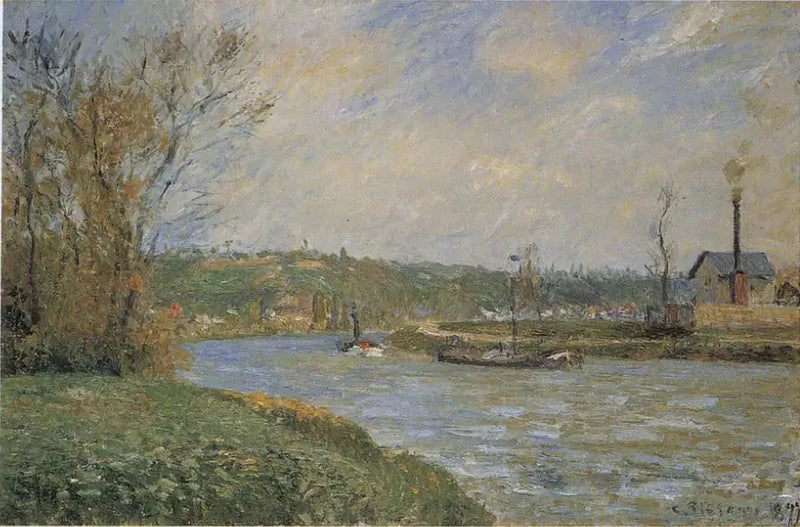 Brzegi Oise w pobliżu Pontoise - Camille Pissarro