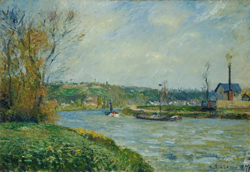Brzegi Oise w pobliżu Pontoise - Camille Pissarro