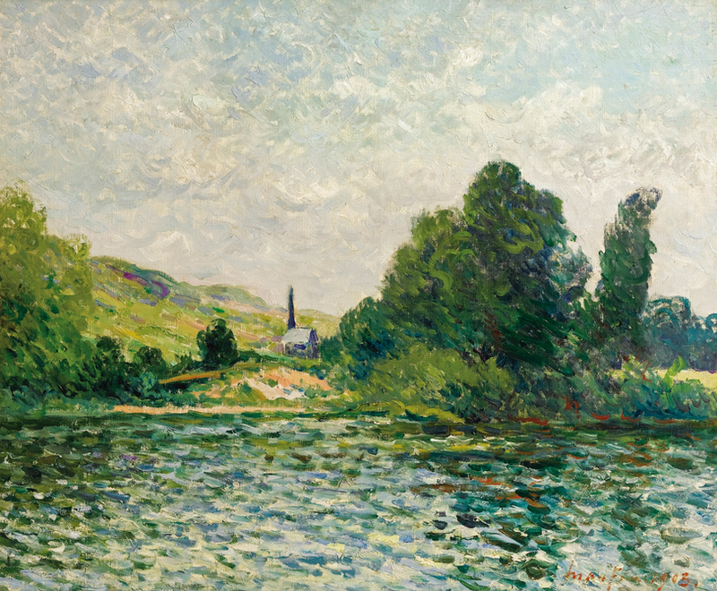 Brzegi Sekwany, pejzaż w Bouafles, Eure - Maxime Maufra