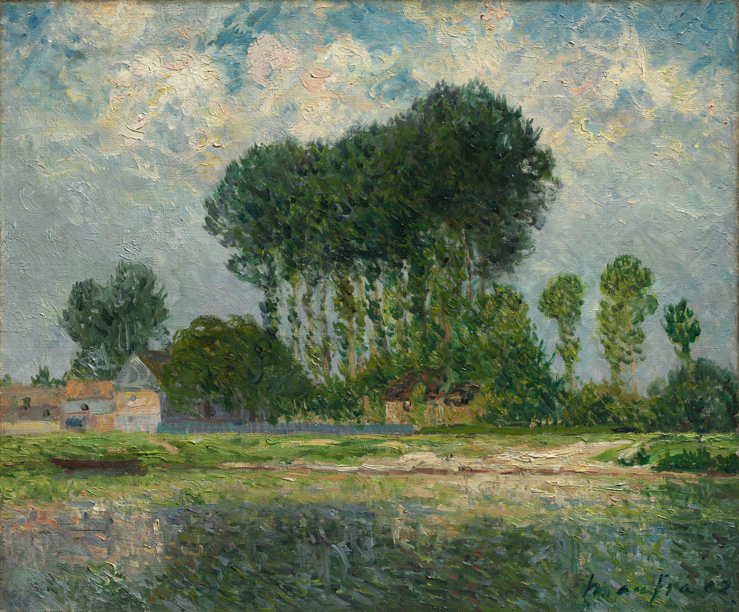 Bords de Seine aux Andelys - Maxime Maufra image 1 reproduction de peinture à l’huile